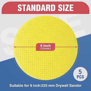 Stock local aux États-Unis, livraison gratuite, 5 pièces de disques de ponçage de 225 mm, grain 120, pour ponceuses à cloisons sèches, ponceuses <span class=keywords><strong>girafe</strong></span> et ponceuses de <span class=keywords><strong>plafond</strong></span> - Product Image 2