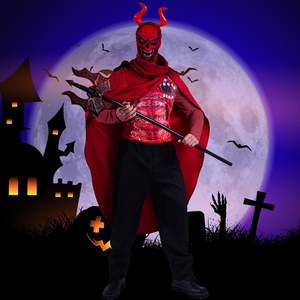 Mens <strong>Devil</strong> Demon <strong>Costume</strong> <strong>Halloween</strong> <strong>Red</strong> <strong>Devil</strong> Demon Role Play <strong>Costume</strong> - Product Image 5