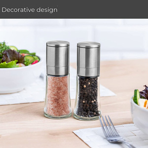Mini <span class=keywords><strong>moulin</strong></span> à sel et à <span class=keywords><strong>poivre</strong></span> en acier inoxydable avec mécanisme de broyage en céramique réglable pour la maison - Product Image 5