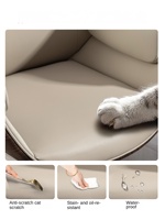 Chaise de bureau ergonomique confortable - Design en bois courbé en cuir véritable pour la maison/le dortoir - Chaise d'ordinateur de style luxueux