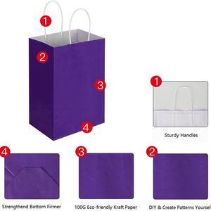 Small Kraft Bags with Handles Paper Birthday <b>Wedding</b> Party Grocery Retail Shopping Business Craft Gift Shopping Paper Bag - Product Image 6