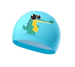 Personnalisé imprimé imperméable à l'eau protéger les oreilles cheveux longs garçon fille PU enfants sport chapeau <span class=keywords><strong>de</strong></span> bain drôle <span class=keywords><strong>bonnet</strong></span> <span class=keywords><strong>de</strong></span> bain pour les enfants - Product Image 3