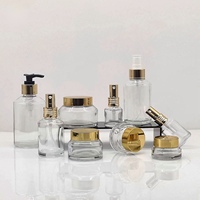 Ensemble de flacons cosmétiques Mingsheng 15g 30g 50g 100g Pots à crème en verre inclinés 15ml 30ml 60ml 100ml 120ml 200ml Flacons pulvérisateurs