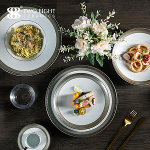 Ventes flash, ensembles d'<span class=keywords><strong>assiettes</strong></span> en <span class=keywords><strong>porcelaine</strong></span>, vaisselle de luxe pour hôtel, <span class=keywords><strong>assiettes</strong></span> à bord doré, nouveautés 2021, ensembles d'<span class=keywords><strong>assiettes</strong></span>, vaisselle - Product Image 6
