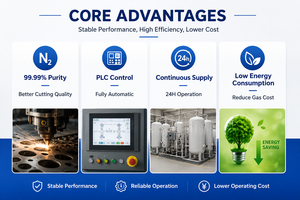 Generador de Nitrógeno por Adsorción por Oscilación de Presión (PSA) con 99.99% de Pureza para Corte de Láminas de Acero Inoxidable y Procesamiento de Acero Inoxidable - Product Image 3