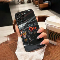 Coque de téléphone portable à bord droit avec impression photo de voiture de sport de style cool et luxueux pour iPhone X Xr Xs 11 12 13 14 15 16 17 Pro Max