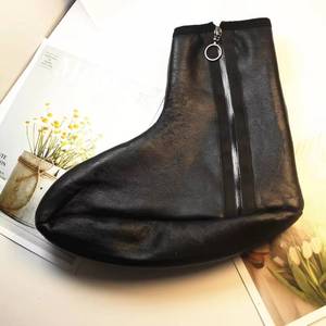 Men's Pearl Black PU Leather <b>Socks</b>, Thick, Comfortable, Warm, Casual, Prayer-Inspired, Islamic, <b>Waterproof</b>, Non-Slip, Winter - Product Image 4