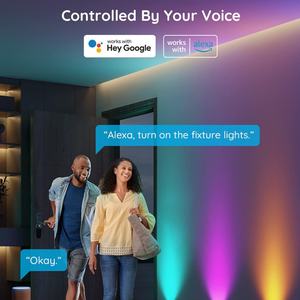 Appliques murales intelligentes synchronisées à la musique, décoration intérieure, éclairage mural WiFi compatible avec Alexa, lumière LED murale multicolore pour fêtes et décoration - Product Image 3