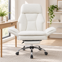 Chaise de bureau pivotante à dossier haut en bouclette, avec repose-pieds, idéale pour les animaux domestiques, fabriquée en Chine