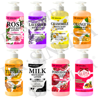 Lotion Corporelle Nourrissante et Éclaircissante Bio Multi-Saveurs Rose & Lait avec Extrait Végétal pour Tous Types de Peau - Apaise & Lisse