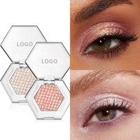 Fard à paupières pailleté haute brillance, poudre pressée, fard à paupières unique, maquillage scintillant pigmenté, marque privée OEM ODM