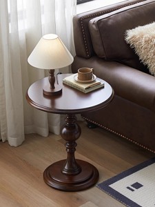 Petite <span class=keywords><strong>table</strong></span> <span class=keywords><strong>basse</strong></span> ronde de style vintage français <span class=keywords><strong>Table</strong></span> d'appoint de canapé en bois massif <span class=keywords><strong>Table</strong></span> <span class=keywords><strong>basse</strong></span> à pattes de gourde d'angle en bois pur américain - Product Image 2