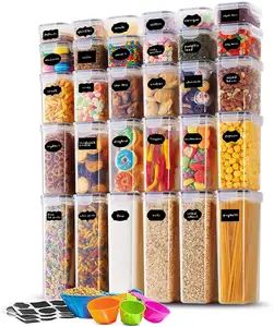 Recipientes herméticos do armazenamento do alimento com tampas 30pcs Cozinha Plástica e Organização despensa Vasilhas Para O Alimento Seco Do Cereal