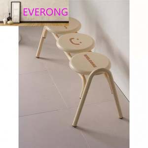 Ensemble de table et de chaises rondes en fer durable personnalisable avec un banc long à visage souriant pour terrasse, salon de thé à bulles, café - Product Image 2