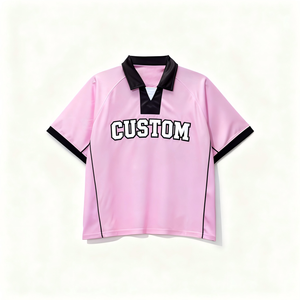 पुरुषों के लिए कस्टम कढ़ाई फुटबॉल शर्ट जर्सी जर्सी जर्सी पहनने योग्य त्वरित सूखे पोलो कॉलर नंबर सेट - Product Image 1