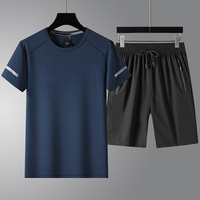 Ensembles de T-shirts en nylon respirant pour hommes avec logo personnalisé de haute qualité, ensembles de T-shirts à manches courtes pour tenue quotidienne