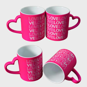 Logo personnalisé Saint Valentin Couple Love Espresso Céramique Porcelaine Romantique Tasses avec Coeur Poignée Café Latte Café <span class=keywords><strong>Lait</strong></span> Thé Tasse - Product Image 5