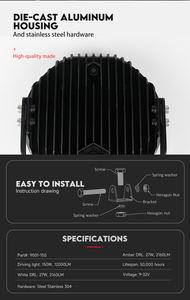 Световой прожектор Emark ECE 150 Вт, сверхяркий Светодиодный прожектор высокой мощности 12000 лм, 9 дюймов, внедорожный автомобиль AUX DRL, Светодиодный прожектор для грузовиков, внедорожников 4x4 - Product Image 5