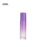 Flacon de parfum roll-on en verre dégradé personnalisé de 10 ml, vide et rechargeable, pour huiles essentielles, avec bille en verre et acier
