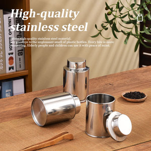 Boîte à thé en acier inoxydable Zhenneng 410 avec double couvercle hermétique, pot alimentaire en métal pour grains de café et épices, depuis 1987 - Product Image 5