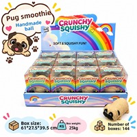 Jouet anti-stress sensoriel en forme de boule de glace moulable pour chien, jouet à presser en forme de pug mignon, jouet sensoriel anti-stress pour le remplissage de slime glacé ou de smoothie