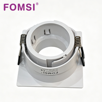 Support de Downlight Carré LED FOMSI Blanc Noir à Angle Réglable pour Ampoules LED MR16, Boîtier de Lampe LED, Cadre de Spot LED GU10 MR16