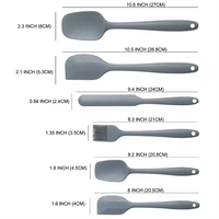 Spatule en silicone de vente chaude ensemble de 6 grattoirs alimentaires résistants à la chaleur pour mélanger les ustensiles de cuisine antiadhésifs ustensiles de cuisine de cuisson