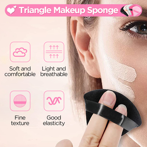 Éponge de <span class=keywords><strong>maquillage</strong></span> en latex souple, motif triangulaire, pour fond de teint, coussin d'air cosmétique, poudre, beauté, lavable - Product Image 2