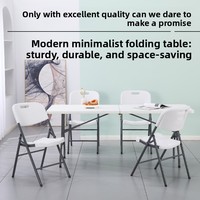 Ensemble table et chaises pliantes portables en plastique, vente en gros d'usine, pour mobilier d'extérieur, camping, barbecue, bureau et formation