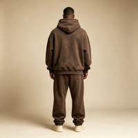 Ensemble de survêtement personnalisé pour homme à manches longues avec capuche, pantalon de jogging à taille élastique, tenue quotidienne simple, stock disponible pour une expédition rapide