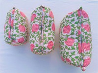Sac vintage matelassé en coton avec pompon et fermeture éclair, grand format, écologique, fait main, brodé, résistant à l'eau, léger et multifonctionnel