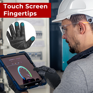 Guante de invierno resistente a la abrasión Handlandy, parche reforzado con PVC, guantes de invierno, guantes de trabajo térmicos mecánicos con pantalla táctil impermeables - Product Image 2