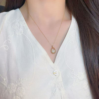 Ciondolo in Oro 18K con Diamante Coltivato in Laboratorio, Charm per Borsa, Gioielli Vintage di Lusso, Collana con Ciondolo per Donna, Catene con Diamanti, Gioielli con Diamanti Coltivati
