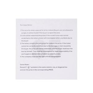 Gagnez instantanément Jeu de loterie <span class=keywords><strong>Carte</strong></span> de football fou Impression numérique Conception gratuite à gratter Impression de billets de loterie - Product Image 3