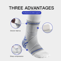 Attelle de cheville élastique réglable en nylon à compression, protection professionnelle respirante avec fermeture auto-agrippante, confortable pour la cheville