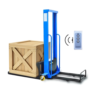 小型油圧パレットスタッカー500Kg 1000kgポータブル電動フォークリフト手動リモコン付き - Product Image 2