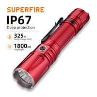 Lampe torche tactique OEM couleur 1800 lumens rechargeable par USB en alliage d'aluminium étanche IP67 avec interrupteur à pression pour la chasse
