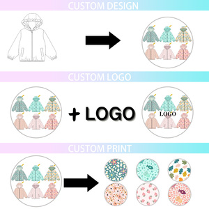 Giacca KERUI per Ragazze, Cappotto Lungo Casual con Stampa Floreale, Cappuccio e Chiusura a Zip, Impermeabile, per Autunno, Primavera e Inverno - Product Image 2