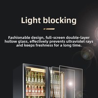 Réfrigérateur à boissons avec dégivrage automatique, porte vitrée, double porte, pour bar, restaurant, café