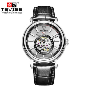 Nouvelle arrivée Montre automatique squelette lumineuse étanche en cuir véritable pour homme - Product Image 3