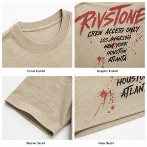 OEM 280Gsm <b>White</b> Cotton Oversized T-shirt Boxy Cropped Vintage Distressed Graphic <b>Tee</b> Streetwear Custom Size Tag Men T Shirt - Product Image 3
