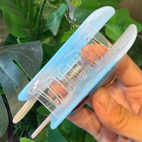 Großhandel: Personalisierte Süße Tägliche PVC-Haarklammer mit Kokosnuss-Design, Große Blaue Haarspange für Damen – Boutique-Qualität