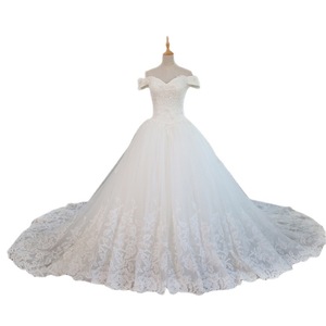 Off The Shoulder Sweetheart <b>Lace</b> Ball Gown Wedding Dress <b>White</b> Princess Waistline Vintage Style Floor Length Bridal Gown - Product Image 5