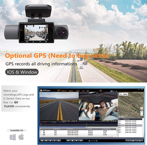 Kamera dasbor mobil <span class=keywords><strong>3</strong></span> saluran 1080P GPS, kamera dasbor penglihatan malam dengan g-sensor perekaman Loop tahan air sudut lebar - Product Image 2