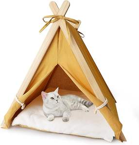 <span class=keywords><strong>Tipi</strong></span> para mascotas de interior y exterior con cojín grueso, casa portátil para perros, <span class=keywords><strong>cama</strong></span> <span class=keywords><strong>Tipi</strong></span>, tiendas de campaña para perros pequeños, cachorros y gatos - Product Image 1