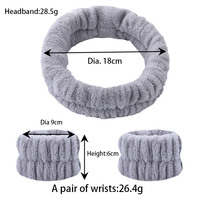 Qianjin vente chaude 3 pièces/ensemble visage lavage bracelet maquillage bandeau pour les femmes confortable doux fourrure élastique bandeau