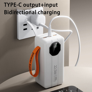 22.5w 20w फास्ट चार्जिंग पोर्टेबल पावर बैंक 50000 माह डुअल USB-C आउटपुट पीडी ली-पॉलीमर बिल्ट-इन केबल के साथ बाहरी उपयोग - Product Image 3