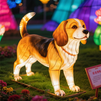 Chinesische Tier-Seidenlaterne Hundelaterne Handgefertigte Festlaterne für Weihnachten Erntedankfest Zoo-Lichtfestival Dekorationen