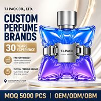 Nouveau design flacon de parfum transparent 15ml 30ml 50ml vide rechargeable avec bouchon métallique doré et boîte cadeau Vente en gros Usine