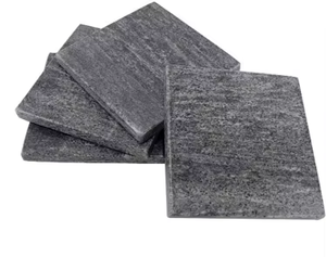 Ensemble de 4 sous-verres élégants en marbre gris antique imitation poli, accessoires de table pour la maison, le bar, cadeau - Product Image 4